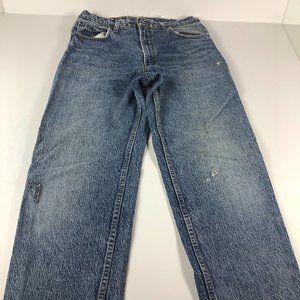 VTG 80s Levi's Jeans Men's 31 x 33* 550 Relaxed Straight Leg Blue Thrashed Denim